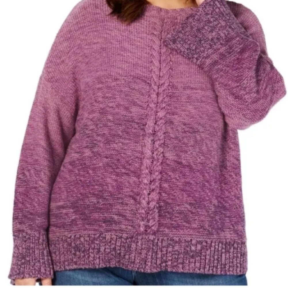 Style & Co Purple Ombre Sweater Sz 1X